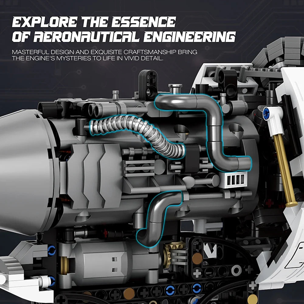1786PCS Jet Turbofan Engine Building Set