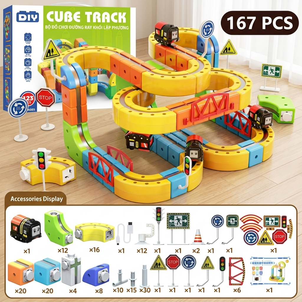 Magnetic Gravity Racer STEM Track Building Set