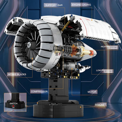 1786PCS Jet Turbofan Engine Building Set