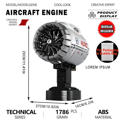 1786PCS Jet Turbofan Engine Building Set