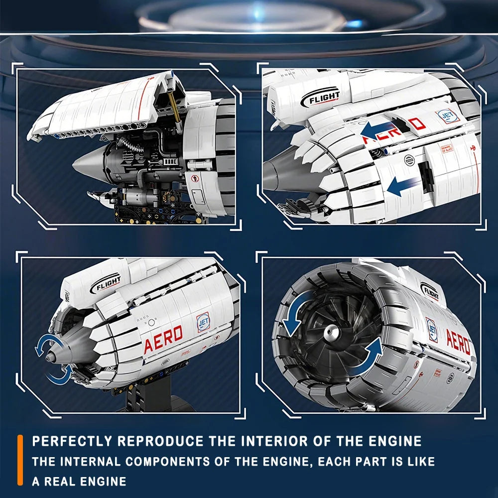 1786PCS Jet Turbofan Engine Building Set