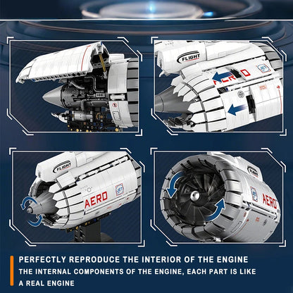 1786PCS Jet Turbofan Engine Building Set